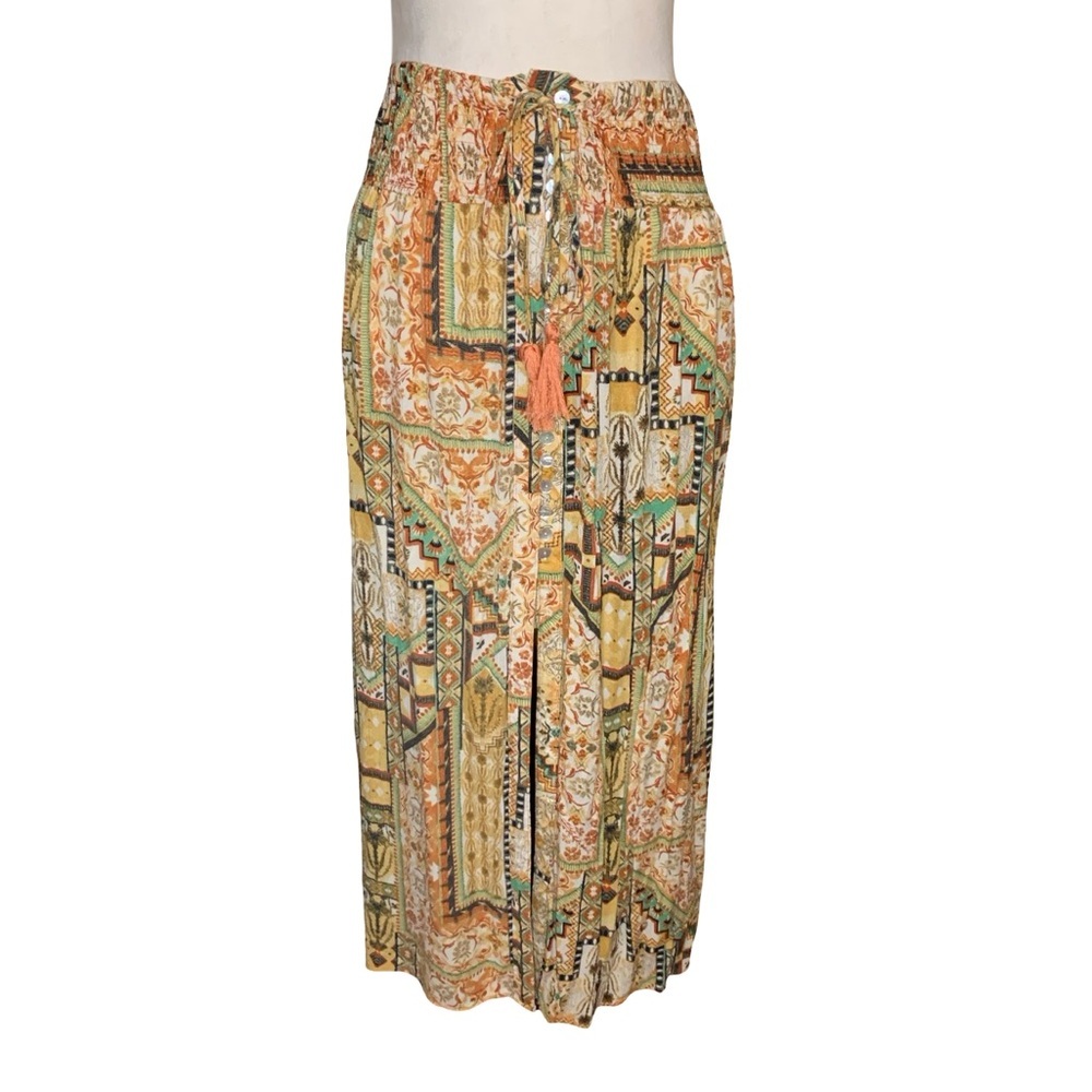 Rachel Zoe Multi-Color Bohemian Print Maxi Skirt